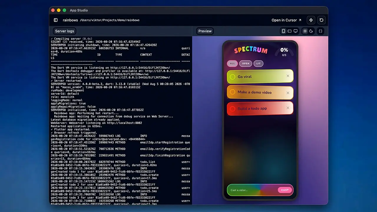 Serverpod App Studio